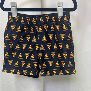 Appaman boys pizza party navy Swim Trunks with Yellow Pizza Slices 4T
